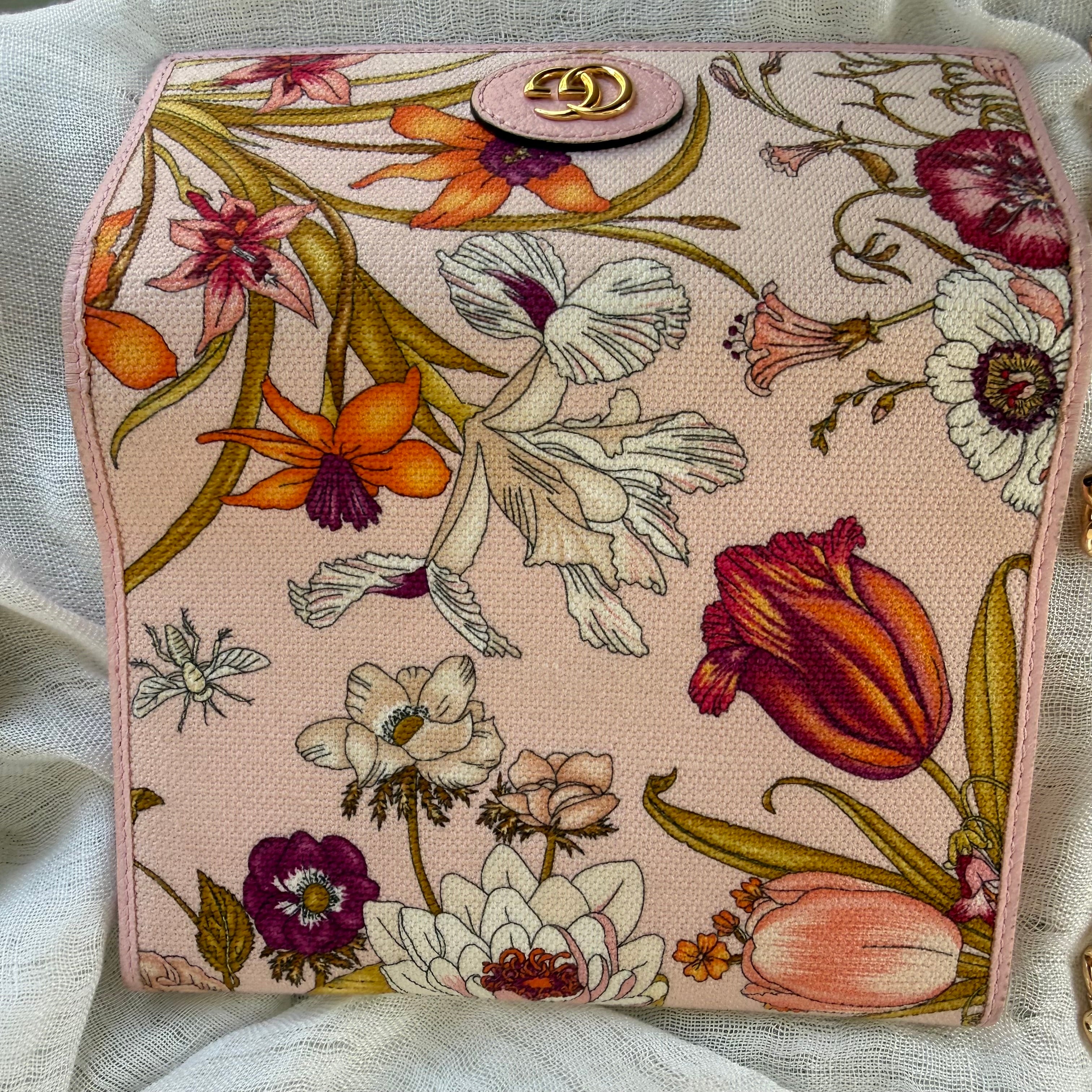 Gucci Flora GG Marmont Wallet Pink Floral Canvas