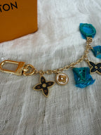 Louis Vuitton Monogram Charms Bag Charm Key Holder Gold Tone New