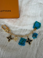 Louis Vuitton Monogram Charms Bag Charm Key Holder Gold Tone New