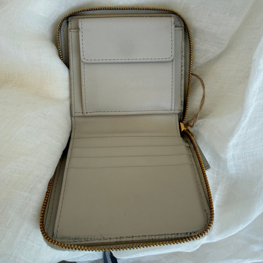 Bottega Veneta White Padded Cassette Zip Around Wallet – Made in Italy