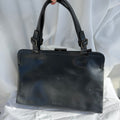 Prada Vintage Black Leather Frame Shoulder Bag