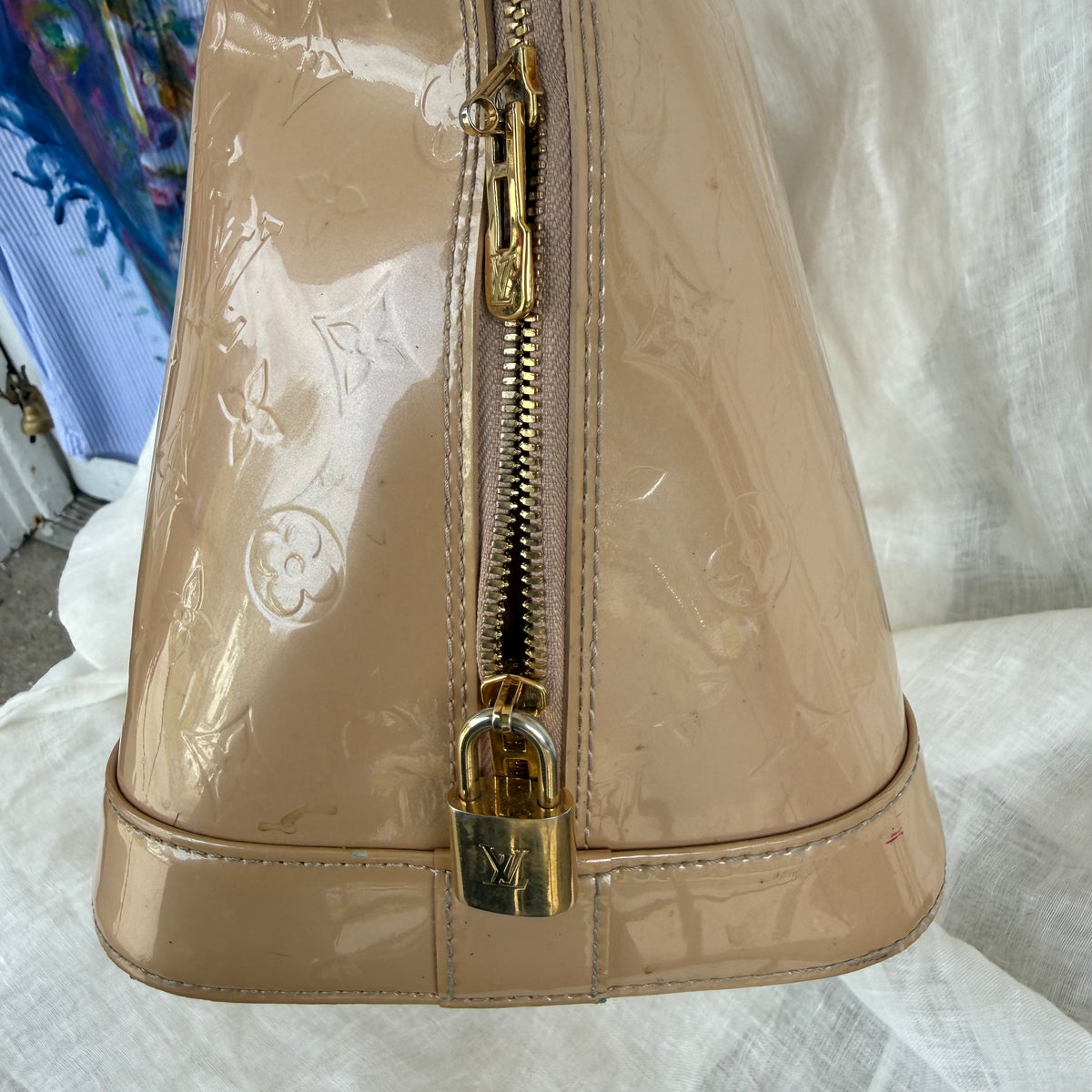 Louis Vuitton Alma GM Monogram Vernis Patent Leather Top Handle Bag