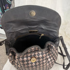 Bottega Veneta Intrecciato Bronze & Brown Woven Leather Crossbody Bag