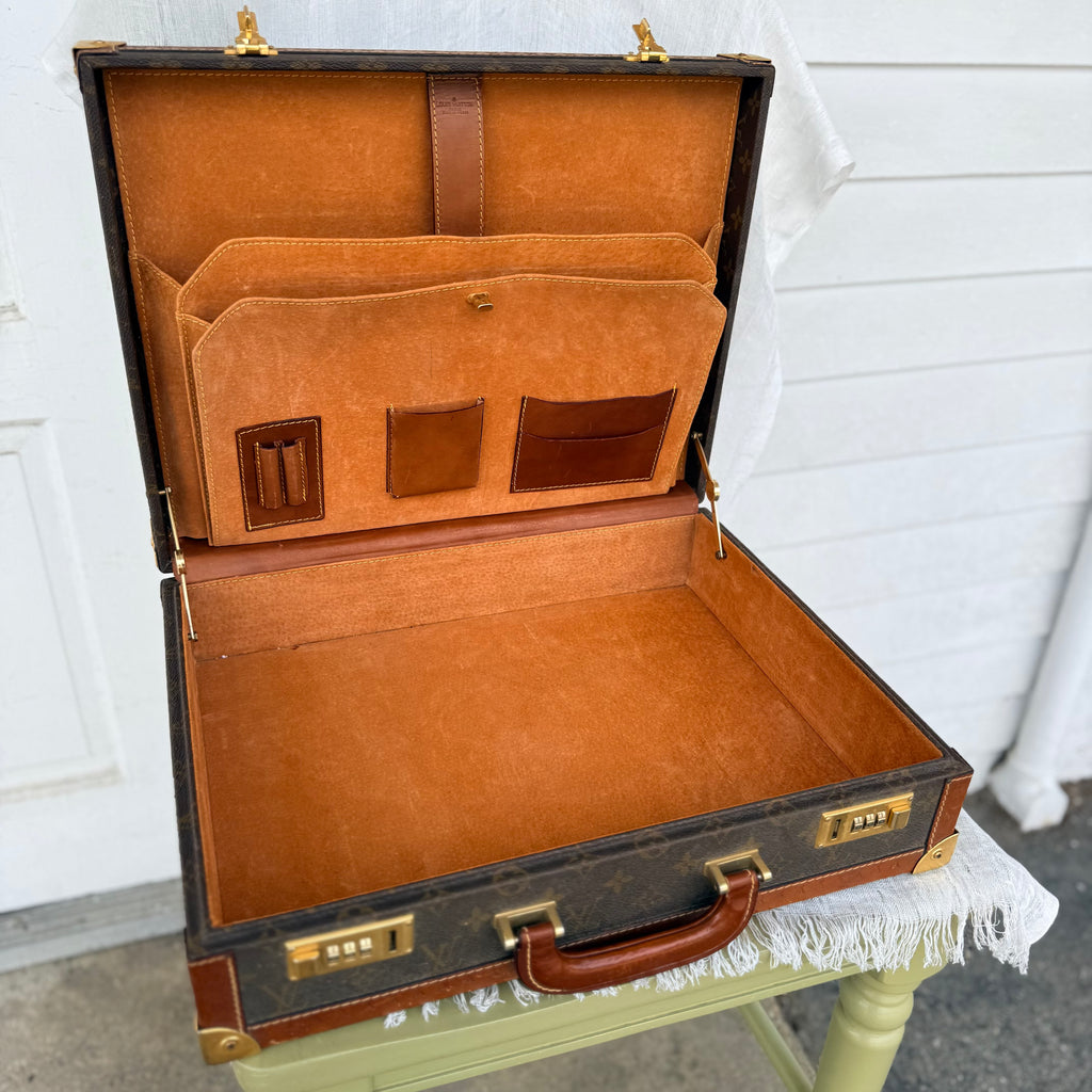 Louis Vuitton Vintage Monogram Attache Briefcase Hard Case Business Case