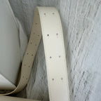 Jil Sander Ivory Leather Shoulder Bag with Sculptural Silver Hardware