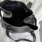 Prada Black Pebbled Leather Shoulder Tote