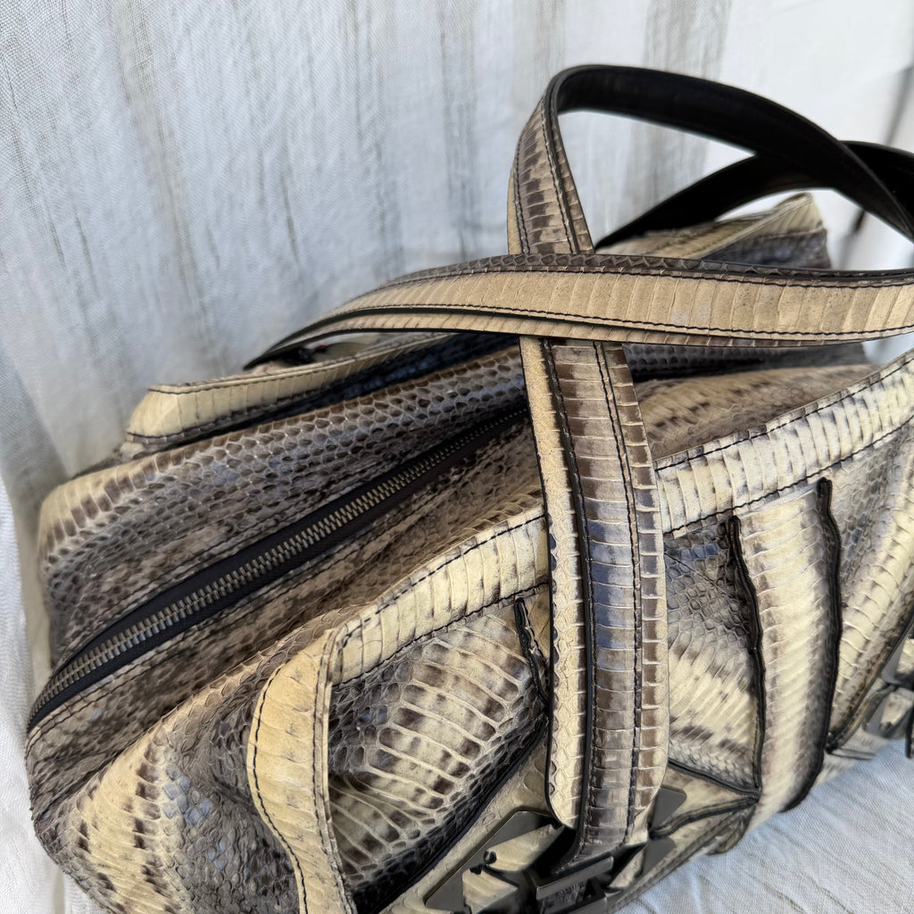 Salvatore Ferragamo Python Leather Satchel Bag