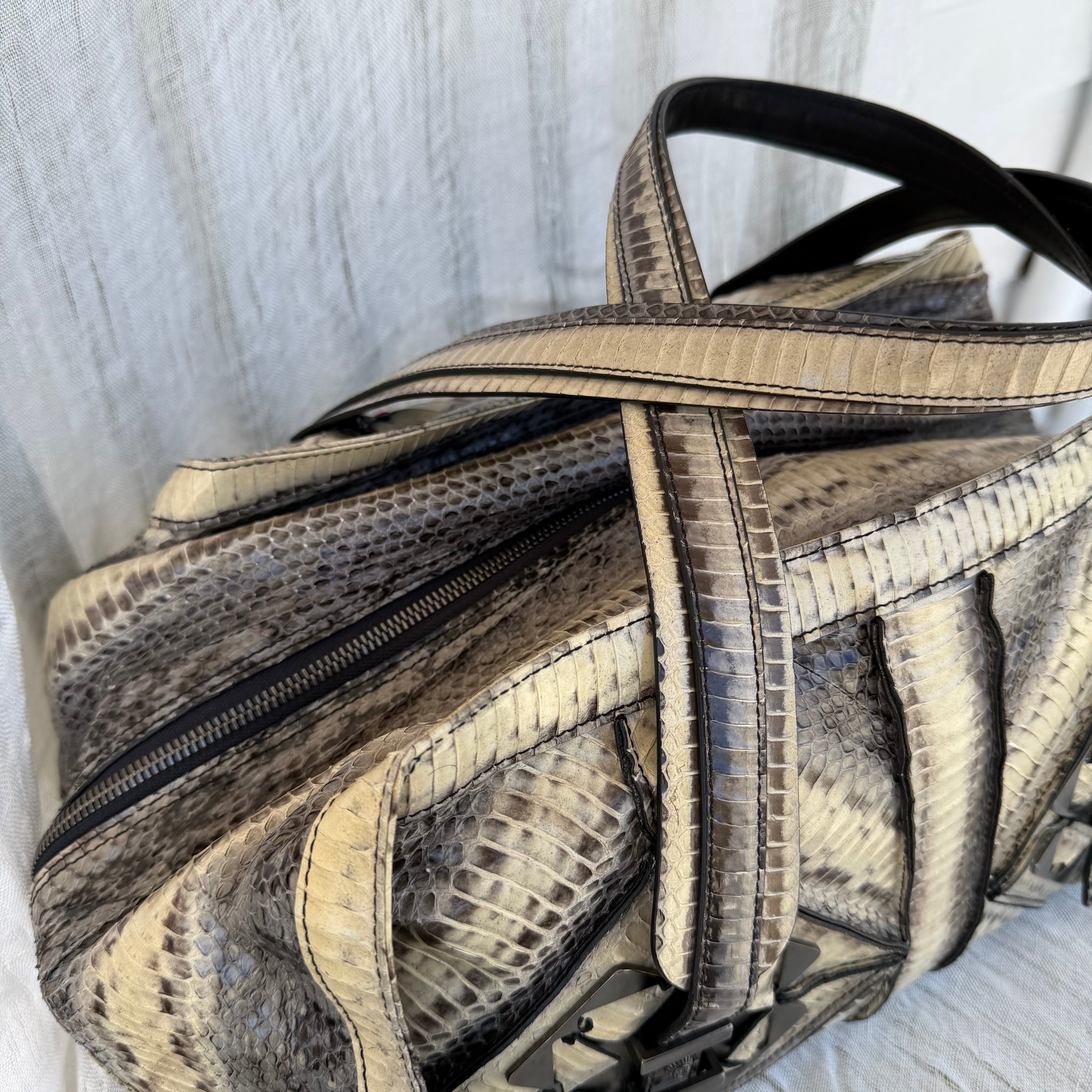 Salvatore Ferragamo Python Leather Satchel Bag
