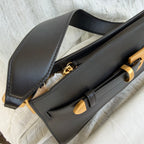 Nanushka Harmonica Black Leather Belt Shoulder Bag