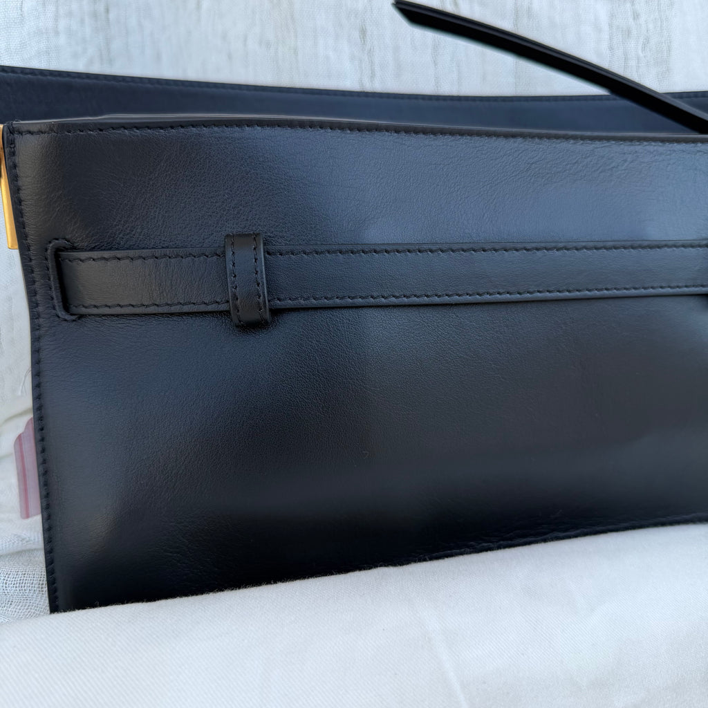Nanushka Harmonica Black Leather Belt Shoulder Bag