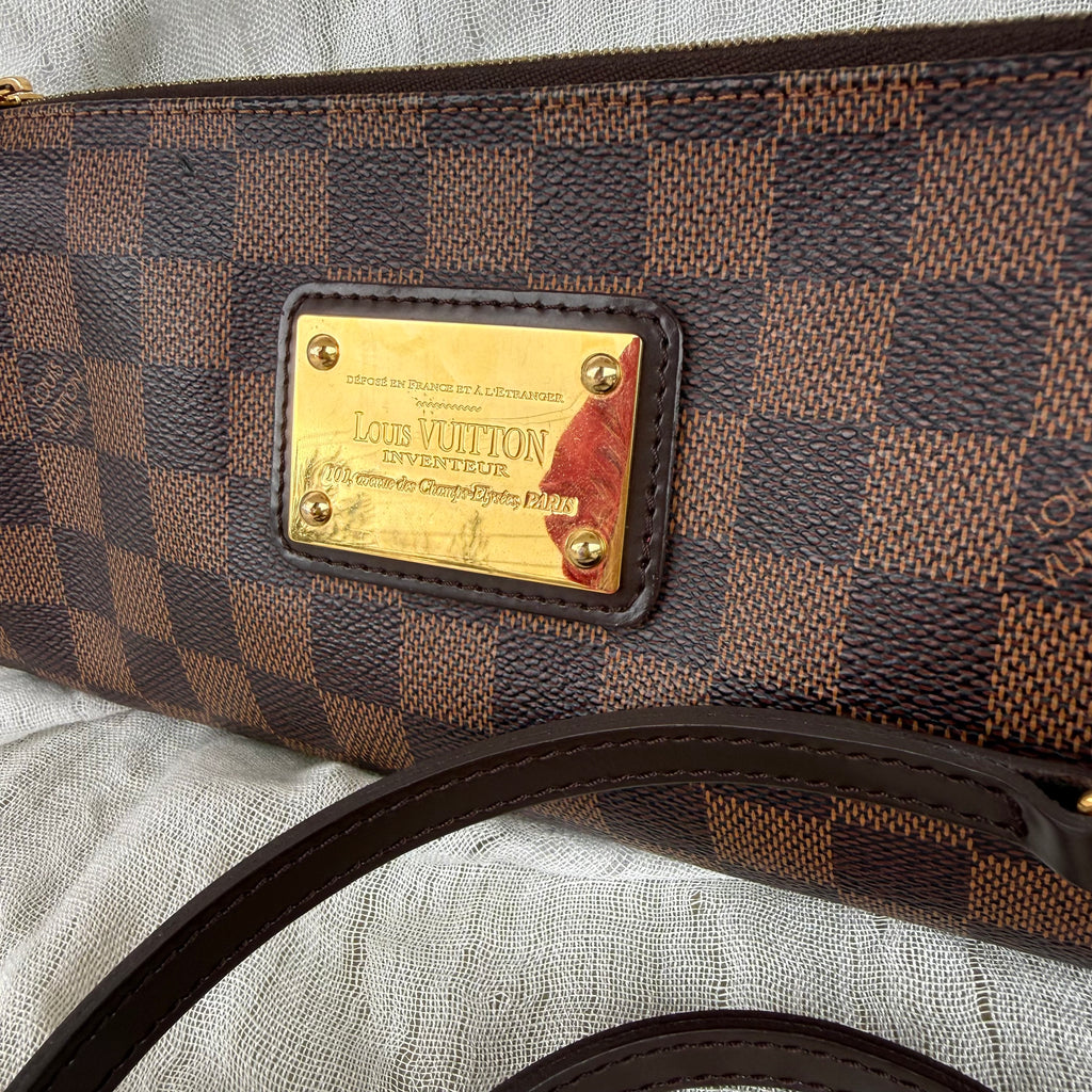 Louis Vuitton Damier Ebene Eva Clutch Crossbody Bag