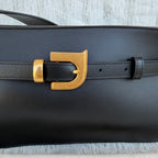 Nanushka Harmonica Black Leather Belt Shoulder Bag