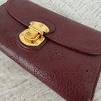Louis Vuitton Mahina Leather Wallet Burgundy Plum Gold Hardware Made in France