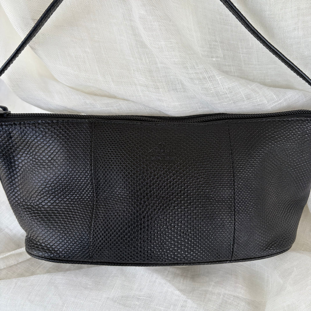 Gucci Black Textured Leather Shoulder Bag
