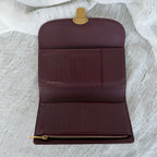Louis Vuitton Mahina Leather Wallet Burgundy Plum Gold Hardware Made in France