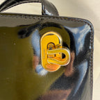 Salvatore Ferragamo Vintage Black Patent Leather Shoulder Bag