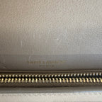 YSL Monogram Leather Continental Flap Wallet – Taupe/Gray – Gold Hardware