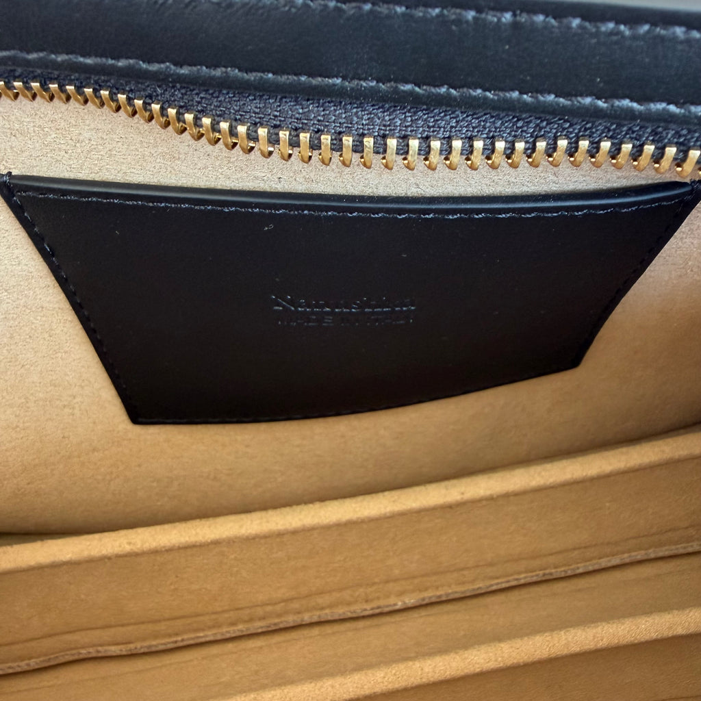 Nanushka Harmonica Black Leather Belt Shoulder Bag