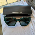 Karl Lagerfeld Teal Cat-Eye Sunglasses