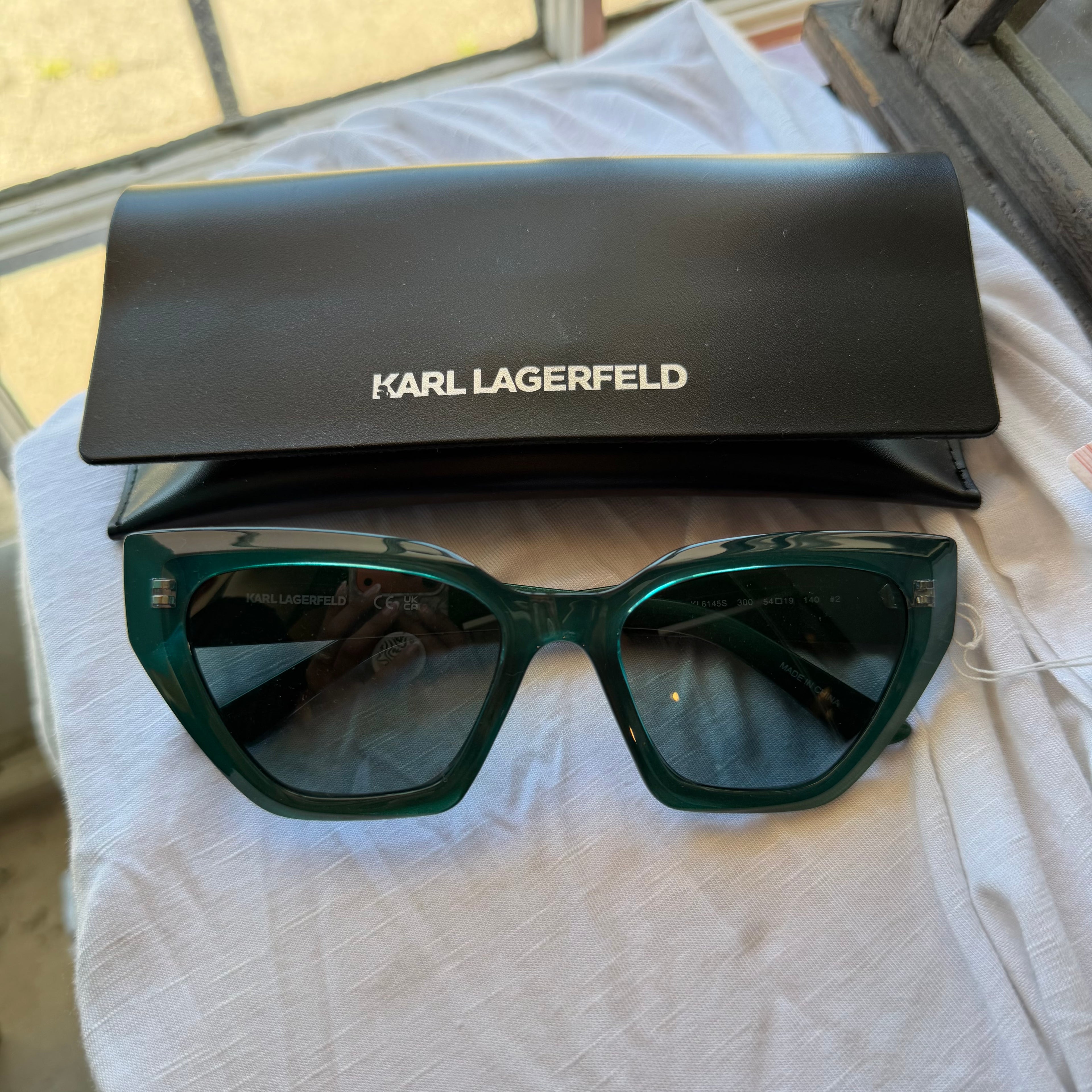 Karl Lagerfeld Teal Cat-Eye Sunglasses