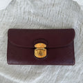 Louis Vuitton Mahina Leather Wallet Burgundy Plum Gold Hardware Made in France