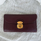 Louis Vuitton Mahina Leather Wallet Burgundy Plum Gold Hardware Made in France