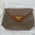 Vintage Fendi Zucca Monogram Envelope Clutch