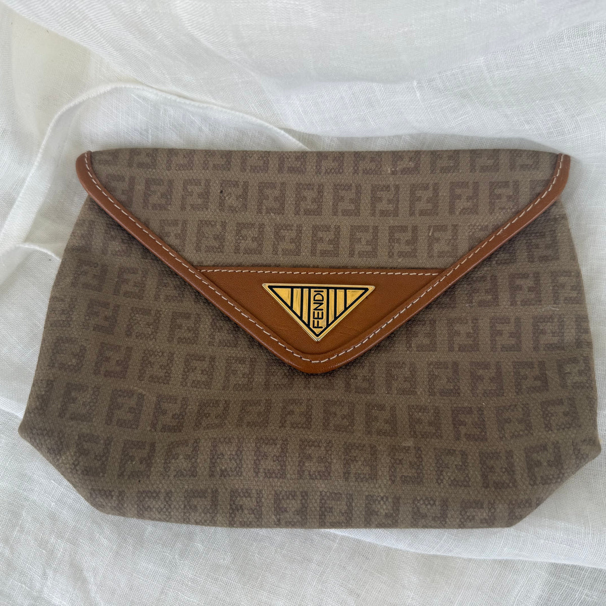 Vintage Fendi Zucca Monogram Envelope Clutch