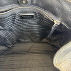 Prada Black Pebbled Leather Shoulder Tote