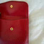 Vintage Gucci Red Leather GG Logo Compact Wallet – Made in Italy