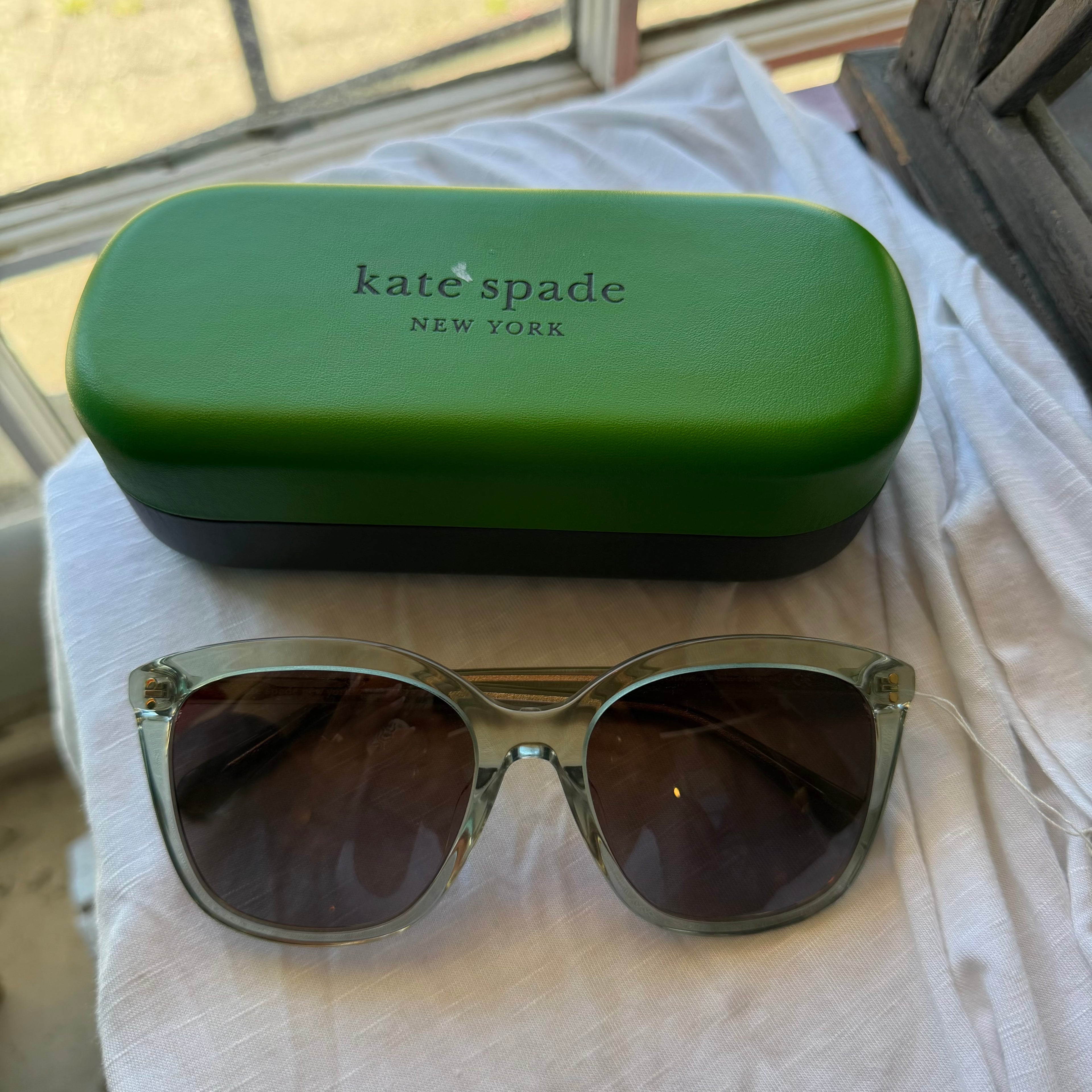 Kate Spade Translucent Green Square Sunglasses