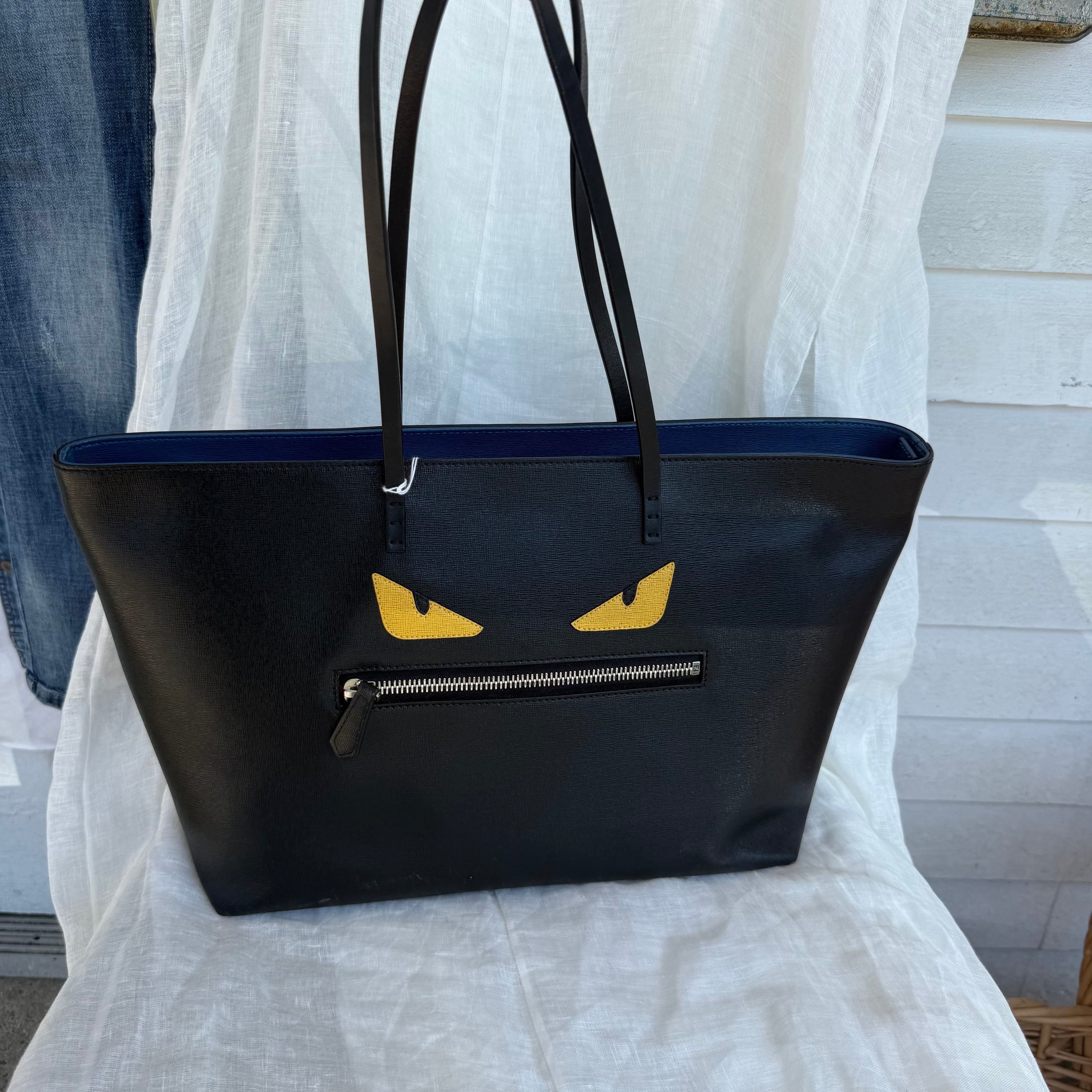 Fendi Black Monster Eyes Tote Bag – Made in Italy