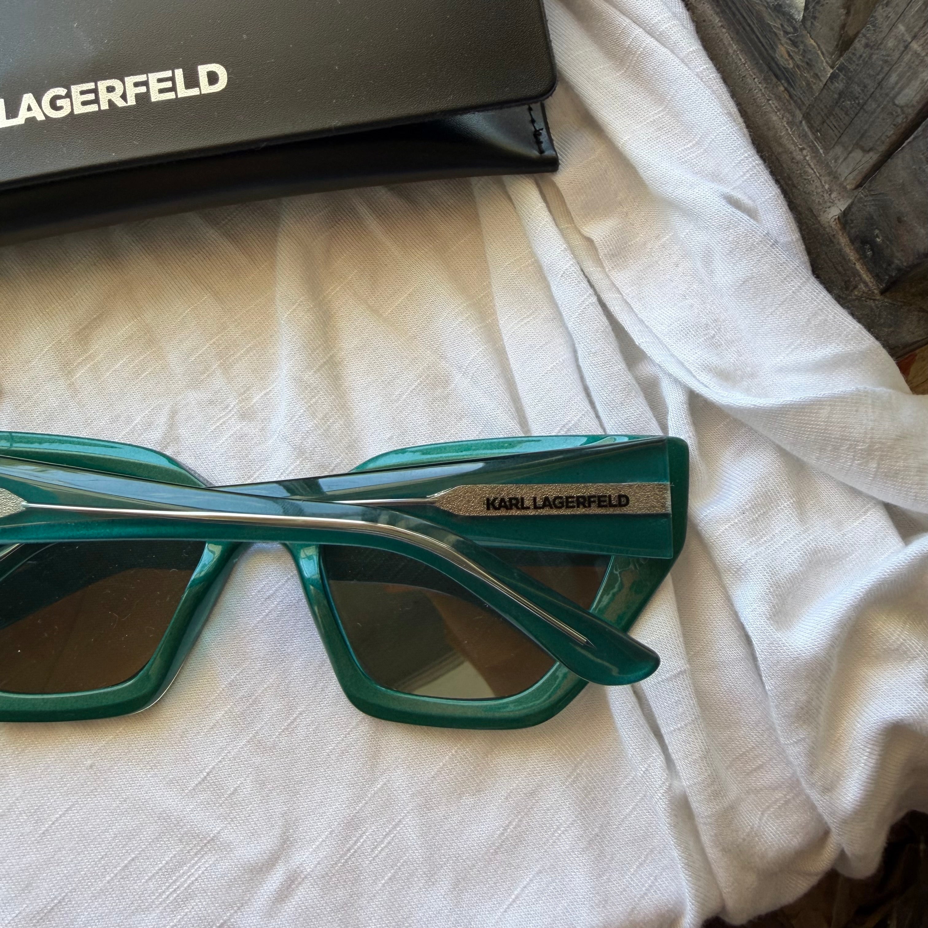Karl Lagerfeld Teal Cat-Eye Sunglasses