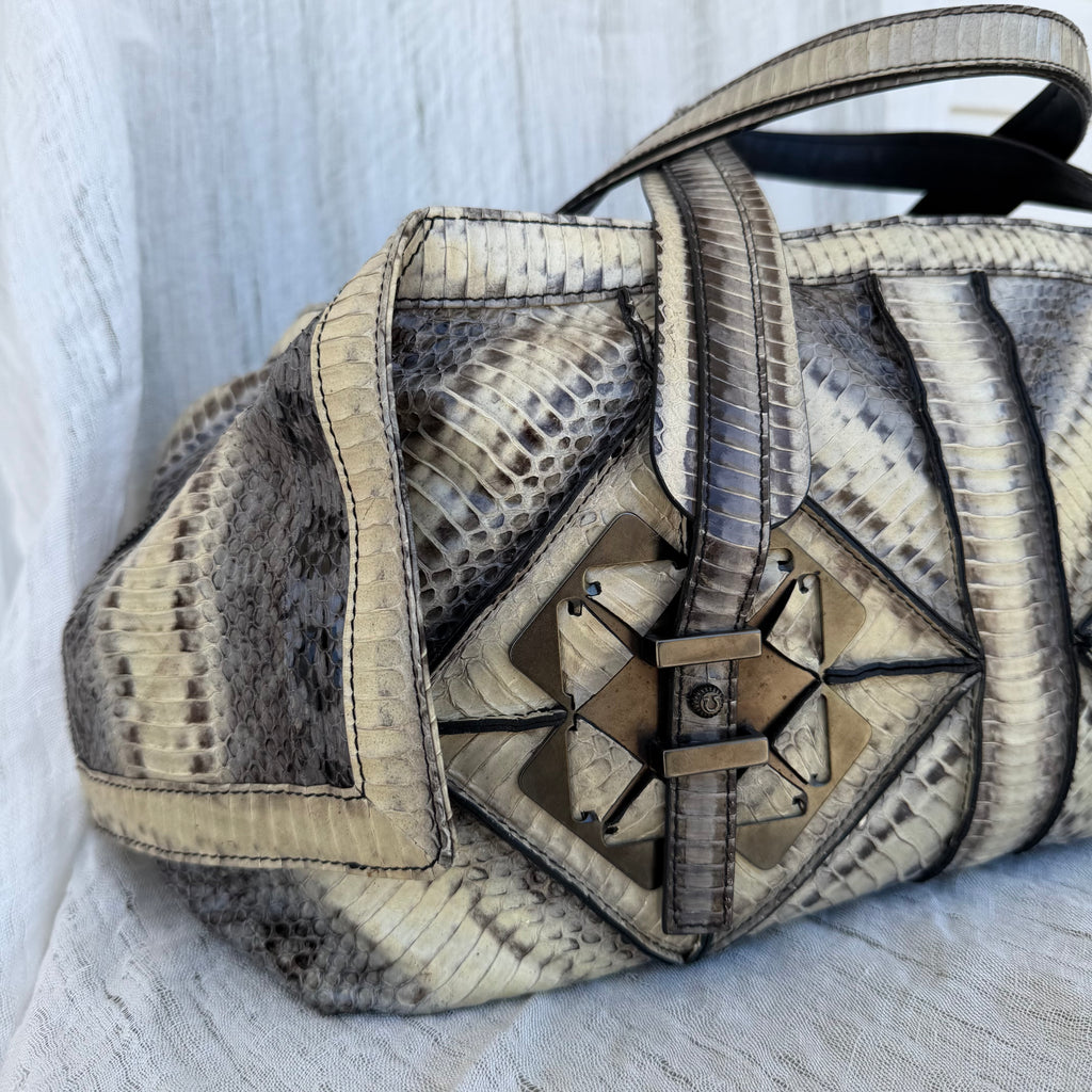 Salvatore Ferragamo Python Leather Satchel Bag