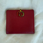 Vintage Gucci Red Leather GG Logo Compact Wallet – Made in Italy
