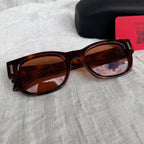 Ferragamo Tortoise Rectangular Sunglasses Brown Lens