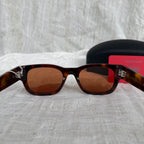 Ferragamo Tortoise Rectangular Sunglasses Brown Lens