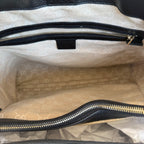 Gucci Black Pebbled Leather Bamboo Top Handle Tote – Made in Italy