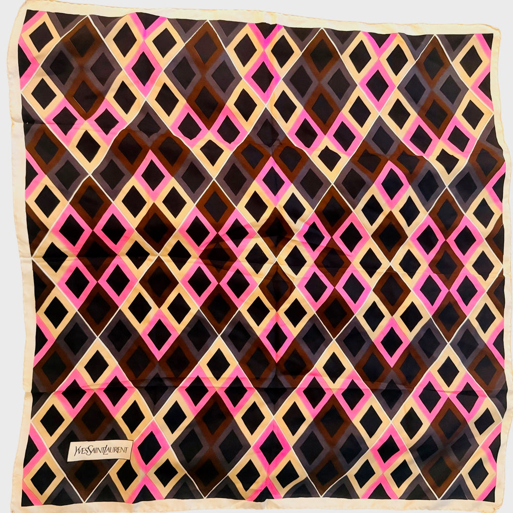 Yves Saint Laurent Geometric Silk Scarf