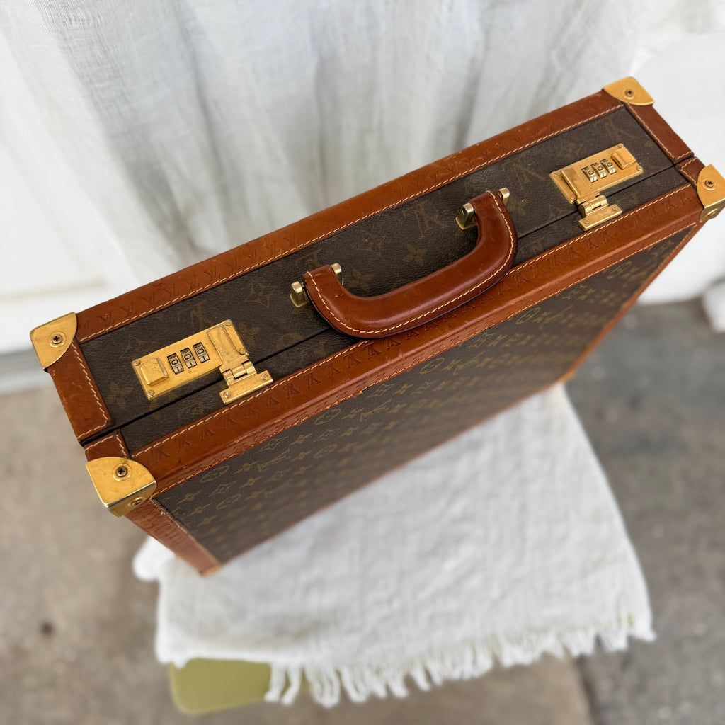 Louis Vuitton Vintage Monogram Attache Briefcase Hard Case Business Case