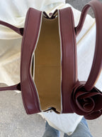 Magda Butrym Burgundy Leather Bow Handbag | New in Box