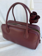Magda Butrym Burgundy Leather Bow Handbag | New in Box