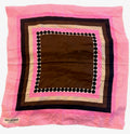 Saint Laurent Rive Gauche Pink Geometric Silk Scarf